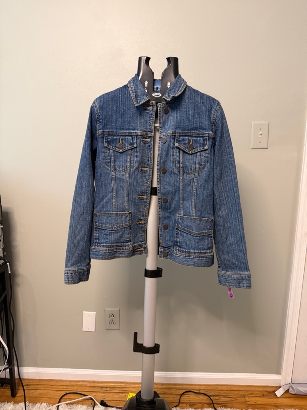 Handpainted Blue Denim Jacket - Picture 2 of 3